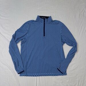 Greyson Blue Geometric Half-Zip Top Long Sleeves Sz S Golf